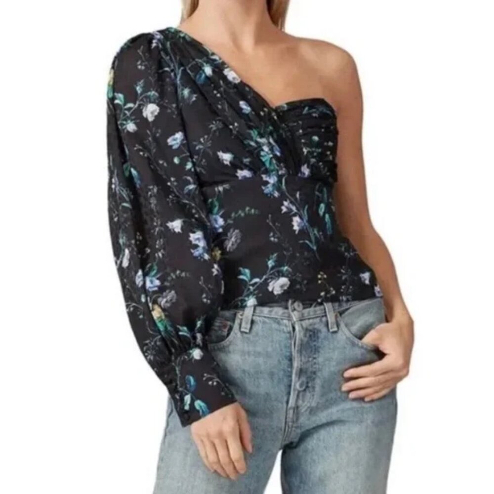 Flor et.al Floral knicks one shoulder top / Size XS